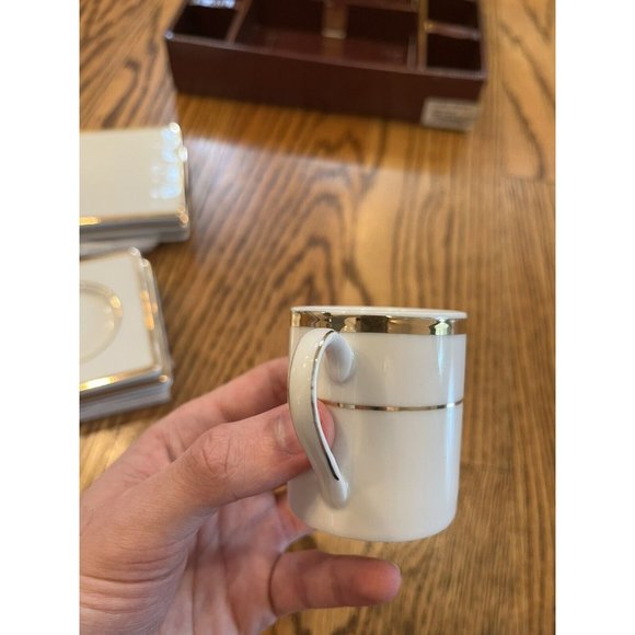 Kutahya Porselen Arte Bianco Expresso Coffee / Tea Set. Plates And Mug Cups. - Picture 5 of 13